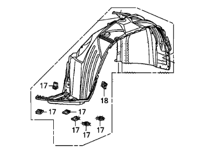 Honda 74151-SCV-A80 Fender, Left Front (Inner)