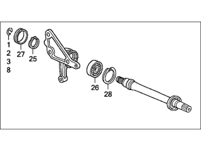 Honda 44500-SDB-A00 Shaft Assembly, Half
