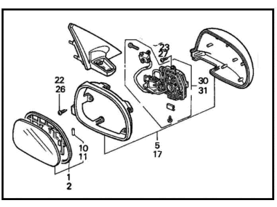 Honda 76250-SR0-A26ZB Mirror Assembly, Driver Side Door (Granada Black Pearl) (R.C.)