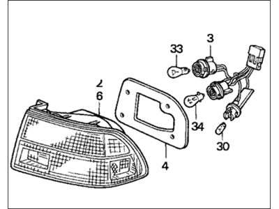 Honda 33500-SR4-A01 Taillight Assy., R.