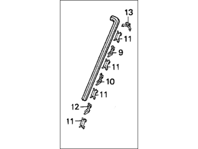 Honda 73162-SR3-003 Molding Assy., L. FR. Windshield Side