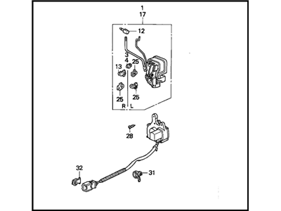 Honda 72110-SR8-A01 Lock Assembly, Right Front Power Door