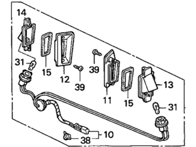 Honda 34100-SR4-A01 Light Assy., License (R/L)