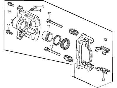 Acura 45019-S7A-J02 Caliper Sub-Assembly, Left Front