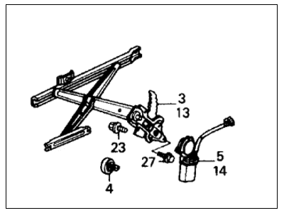 Honda 72250-SH1-A00 Regulator Assembly, Left Front Door Power