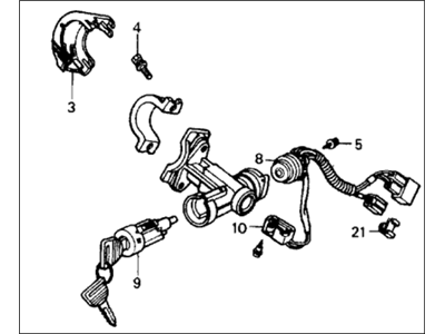 Honda 35100-SH5-A02 Lock Assy., Steering