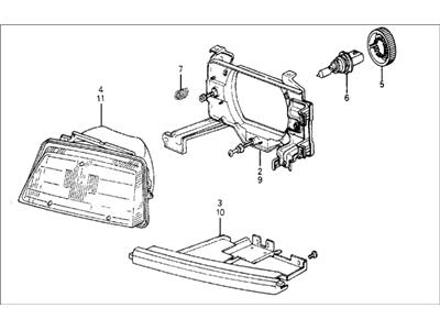 Honda 33100-SB6-681 Headlight Assembly, Passenger Side