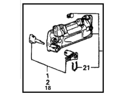 Honda 75620-SB6-023 Handle Assembly, Left Front Door (Outer)
