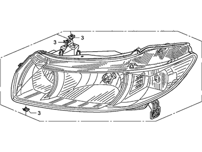 Honda 33101-SVA-A51 Headlight Unit, Passenger Side