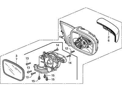 Honda 76250-SDA-A03 Mirror Assembly, Driver Side Door (Lever)