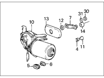 Honda 38401-SB2-672 Motor, Front Wiper