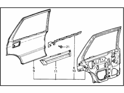 Honda 76150-SF7-661ZZ Panel, L. RR. Door