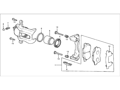 Honda 45210-SB3-664 Caliper Assembly, Passenger Side (15Cl-13St)