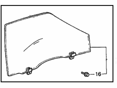 Honda 75360-SB4-660 Glass Assy., L. FR. Door (Blue)