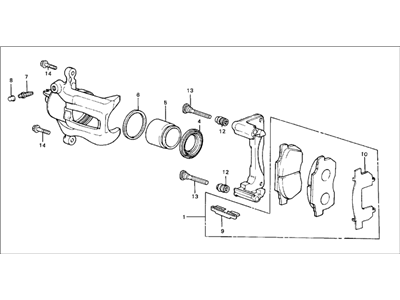 Honda 45230-SB3-663 Caliper Assembly, Driver Side (15Cl-13St)