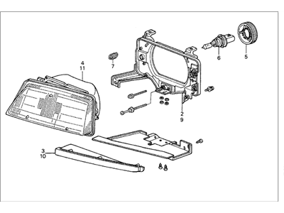 Honda 33150-SB3-682 Headlight Assembly, Driver Side (Halogen)