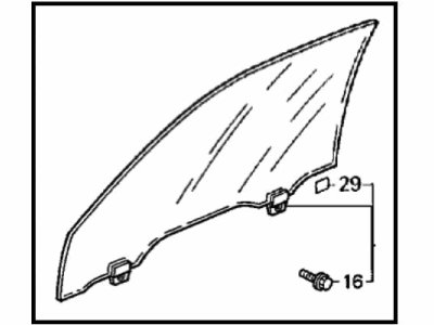 Honda 73350-S30-A51 Glass Assy., L. FR. Door