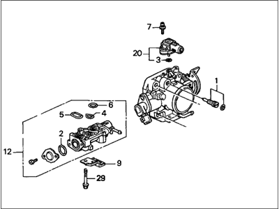 Honda 16400-P5M-L01 Body Assembly, Throttle (Gr60D)