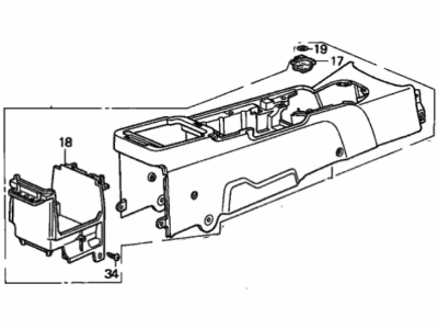 Honda 83401-S30-003ZD Console, Center *NH167L* (GRAPHITE BLACK)