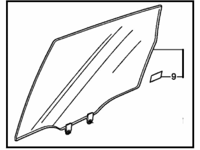 Honda 73400-TX9-A00 Glass Assy., R. RR. Door (Green)(Agc)