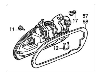 Honda 72180-S84-A11 Handle Assembly, Left Front (Outer)