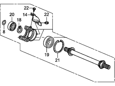 Acura 44500-SWA-A10 Shaft Assembly, Half (Mt)