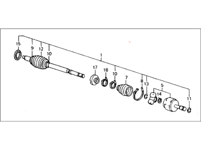 Honda 44305-SH3-A01 Driveshaft Assembly, Passenger Side