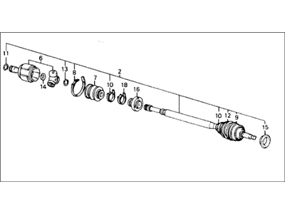 Honda 44306-SH3-A01 Driveshaft Assembly, Driver Side