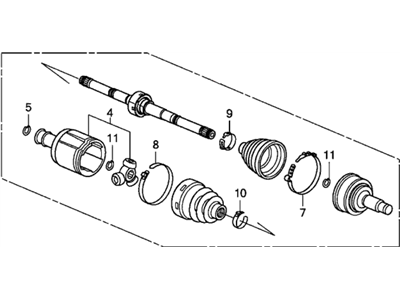 Honda 44306-TR0-H90 Driveshaft Assembly, Driver Side