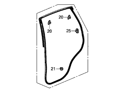 Honda 72810-T1W-A11 Weatherstrip, R RR Door