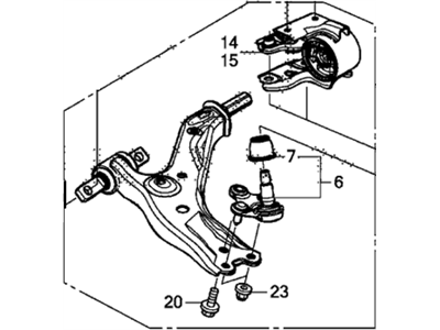 Honda 51360-T0A-A02 Lower Arm Assembly, Right Front