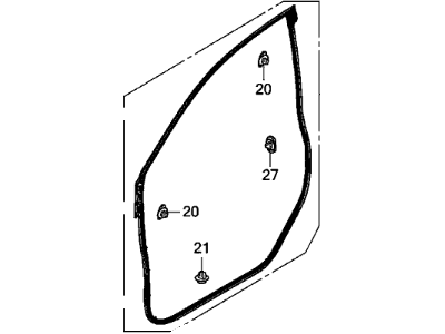 Honda 72310-T1W-A11 Weatherstrip, R FR Door