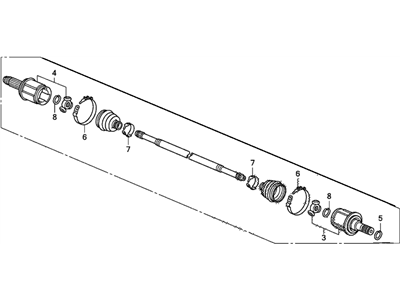 Honda 42310-T0A-000 Driveshaft Assembly, Passenger Side