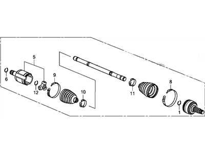 Honda 44306-T1W-A01 Shaft Assembly L Drive