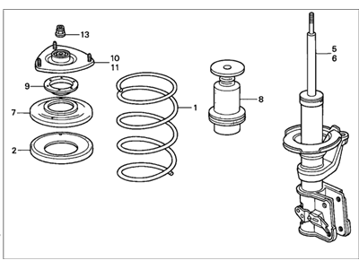 Honda 51602-S5A-A16 Shock Absorber Assembly, Left Front