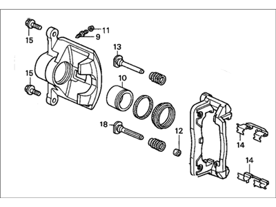 Honda 45019-S5D-A00 Caliper Sub-Assembly, Left Front