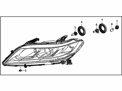 Honda 33150-T3L-A31 Headlight Assembly, Driver Side