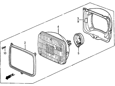 Honda 33100-SB0-661 Headlight Assembly, Passenger Side