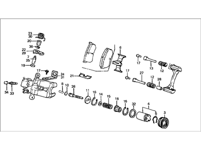 Honda 43210-SB0-983 Caliper Assembly, Right Rear (Tokiko)