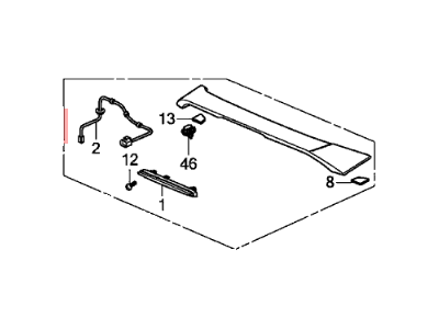 Honda 71700-TR7-A10ZA Spoiler Assembly, Trunk (Rallye Red)