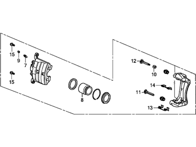 Acura 45018-TR7-A01 Caliper Sub-Assembly, Right Front