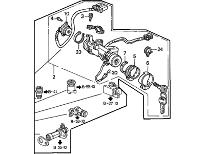 Honda 35010-SM4-A11ZA Lock Set *NH89L* (PALMY GRAY)