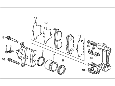 Honda 45019-SM4-A00 Caliper Sub-Assembly, Left Front