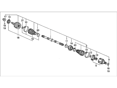 Honda 44010-SR1-013 Driveshaft Set, Passenger Side (Gkn)