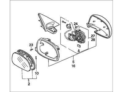 Honda 76200-SR0-A26ZB Mirror Assembly, Passenger Side Door (Granada Black Pearl) (R.C.)