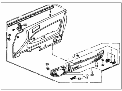 Honda 83583-SM2-A20ZA Base, L. *B44L/B44L* (PALMY BLUE/PALMY BLUE)