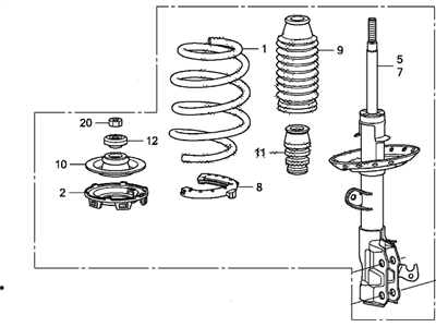Honda 51610-TK6-A81 Damper Assembly, Rear Front