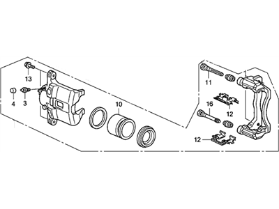 Honda 45018-TF2-J01 Caliper Sub-Assembly