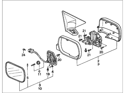 Honda 76200-SV5-A06ZC Mirror Assembly, Passenger Side Door (Frost White) (R.C.)