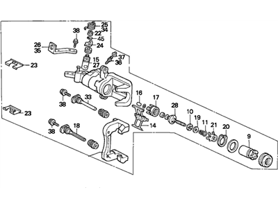 Honda 06433-SV5-505RM Caliper Sub-Assembly, Left Rear (Reman)